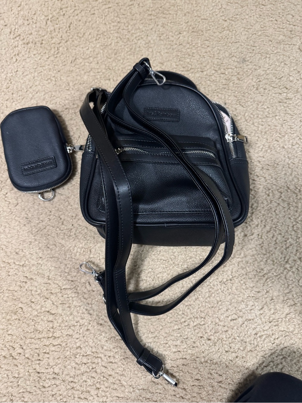 I&R street chic mini backpack and crossbody in black - Picture 4 of 5